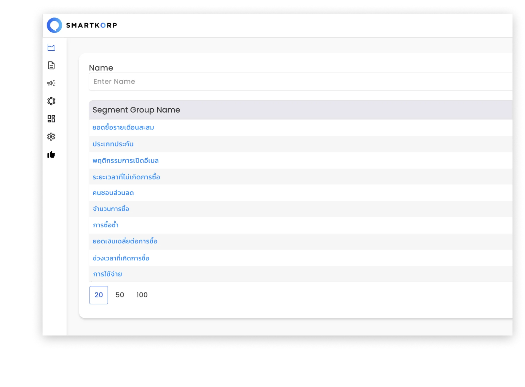 SMARTKORP segment groups
